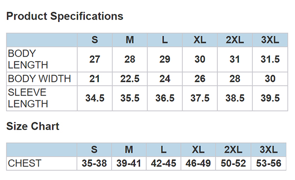 yalex red label size chart